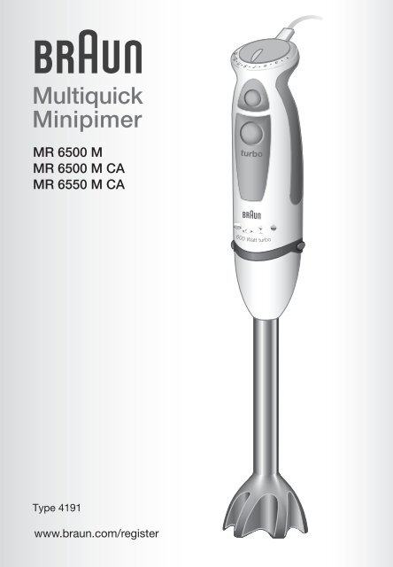 Multiquick Minipimer - Braun Consumer Service spare parts use ...