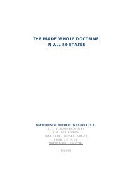 Made Whole Doctrine In All 50 States - Matthiesen, Wickert & Lehrer