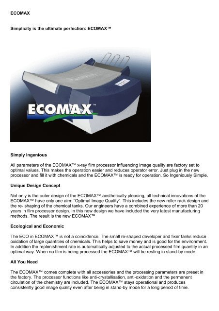 ECOMAX Simplicity is the ultimate perfection: ECOMAXâ ¢ Simply ...