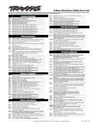 E Maxx Brushless Model 3908 Parts List E Maxx Brushless Model 3908 Parts List