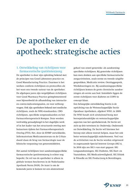 Witboek Farmacie - Knmp