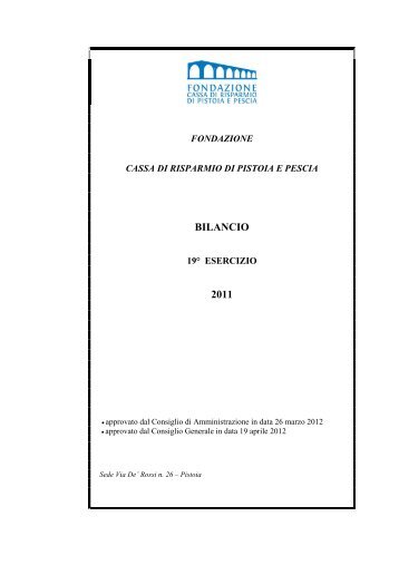 File PDF, 820 KB - Fondazione Cassa di Risparmio di Pistoia e Pescia
