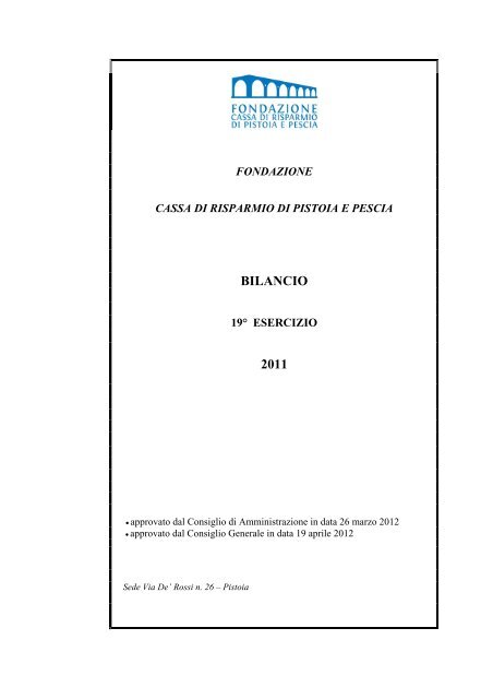 File PDF, 820 KB - Fondazione Cassa di Risparmio di Pistoia e Pescia