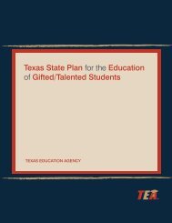 Texas State Plan for the Education of Gifted/Talented Students