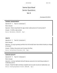 Swine Quiz Bowl Senior Questions Set A - Texas 4-H and Youth ...