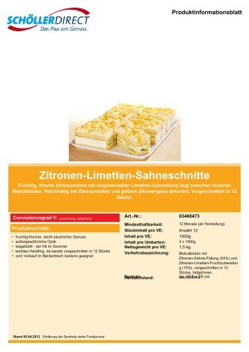 Zitronen-Limetten-Sahneschnitte - Geyer Food Konzept, Fresh-Food ...