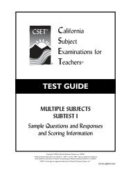 Multiple Subjects Subtest - CSETs