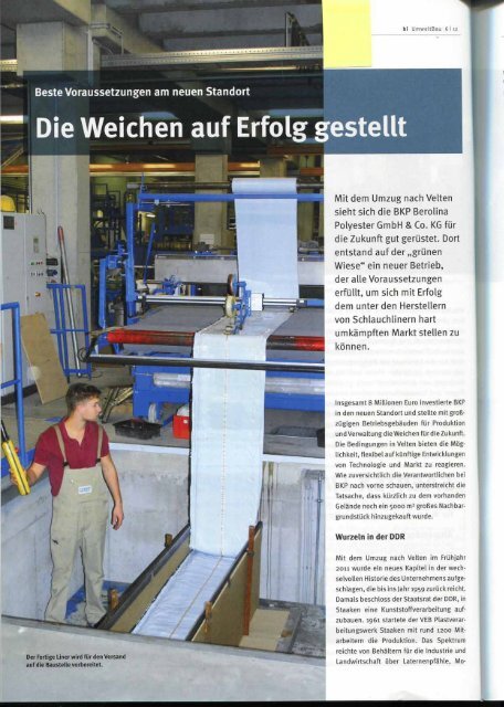 Die Weichen auf Erfolg gestellt - BKP Berolina Polyester GmbH ...