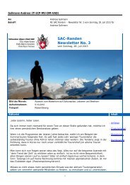 SAC-Randen Newsletter No. 3 - SAC Sektion Randen