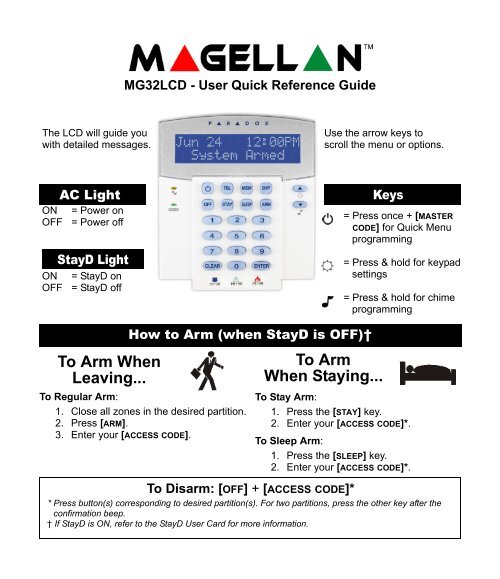 Paradox Magellan MG32LCD User Manual - SecurTek