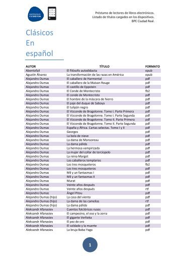 ClÃ¡sicos En espaÃ±ol - Bibliotecas PÃºblicas