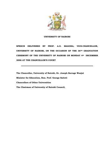 uon graduation speech uon graduation speech