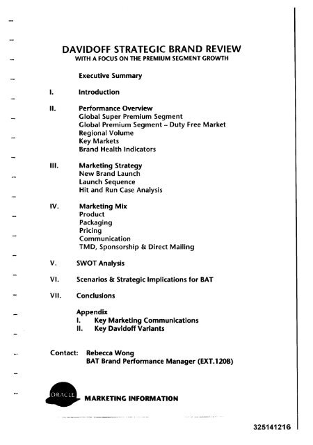 davidoff strategic brand review The Davideath Swiss Indoors