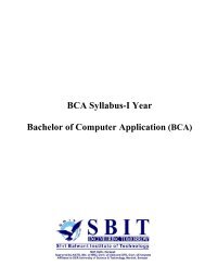 BCA Syllabus-I Year Bachelor of Computer Application (BCA) - Sbit.in