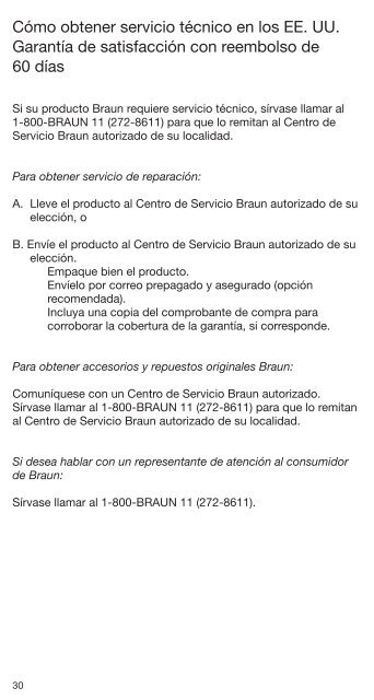 Series 7 - Braun Consumer Service spare parts use instructions ...