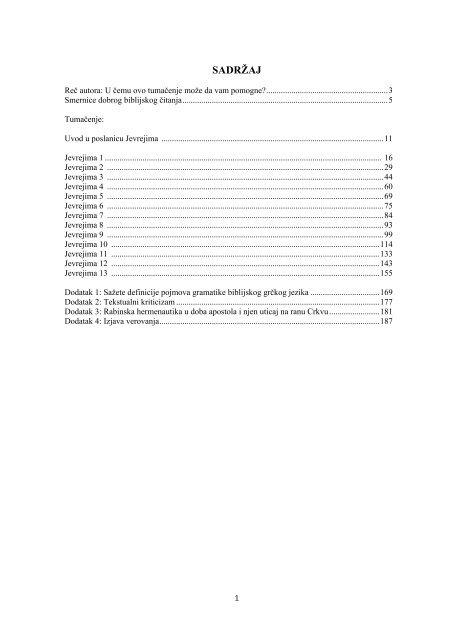 Poslanica Jevrejima - Free Bible Commentary