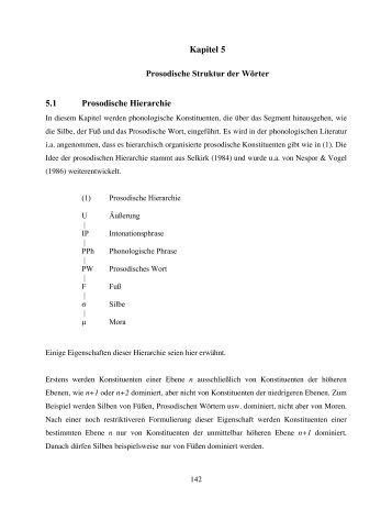 Kapitel 5 Die prosodische Struktur der Wörter