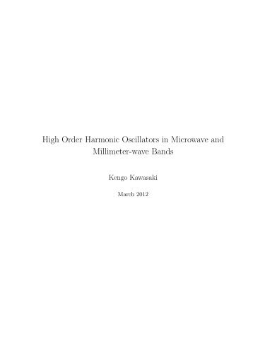 High Order Harmonic Oscillators in Microwave and Millimeter-wave ...