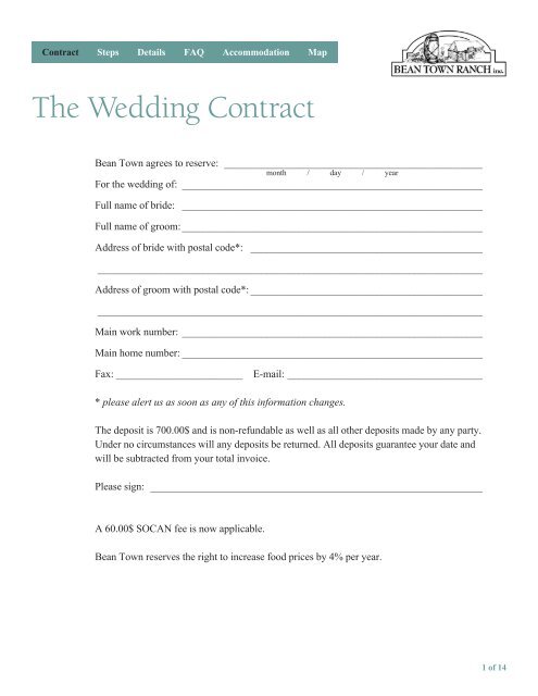 The Wedding Contract - Bean Town Ranch