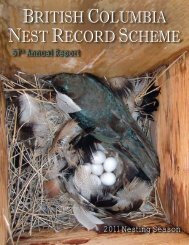 2011 Nesting Season - Biodiversity Centre for Wildlife Studies