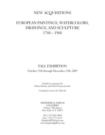 NEW ACQUISITIONS EUROPEAN PAINTINGS,  WATERCOLORS ...