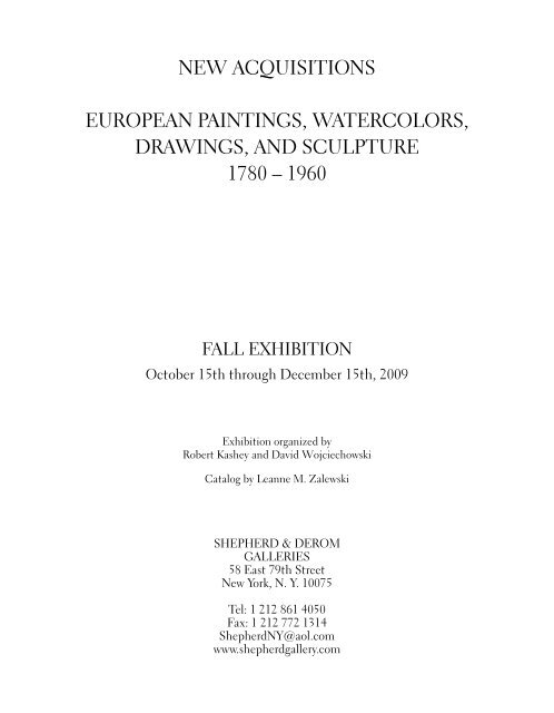 NEW ACQUISITIONS EUROPEAN PAINTINGS, WATERCOLORS ...