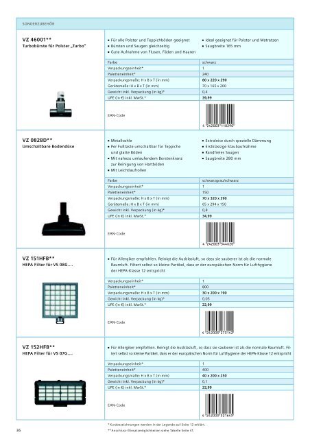 Preisliste Consumer Products - Siemens Hausgeräte