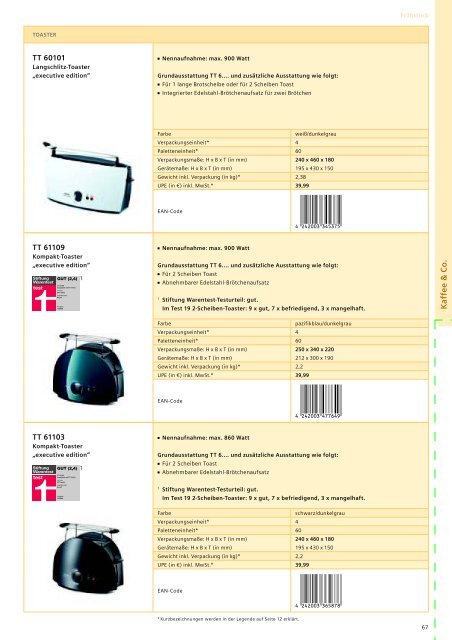 Preisliste Consumer Products - Siemens Hausgeräte