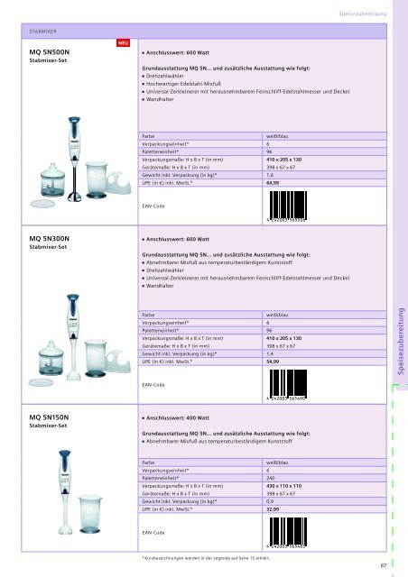 Preisliste Consumer Products - Siemens Hausgeräte