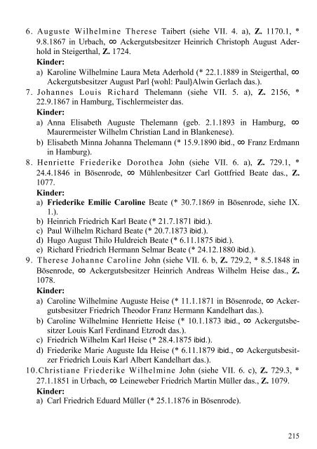 Stammtafel der Familie Thelemann. - Familienverband Ziering ...