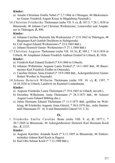 Stammtafel der Familie Thelemann. - Familienverband Ziering ...