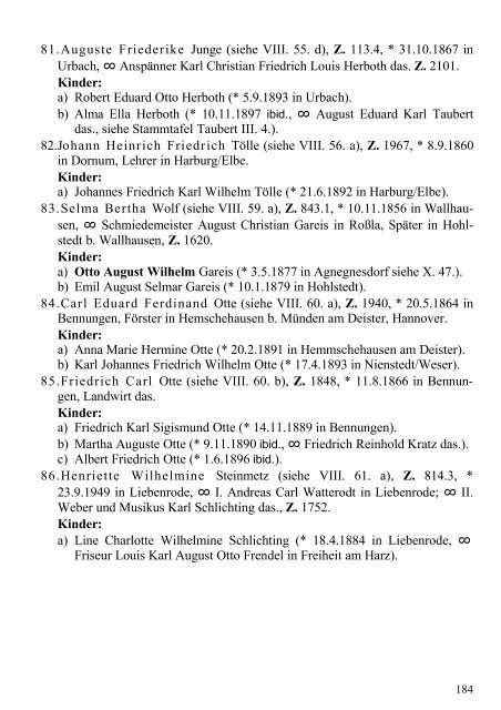 Stammtafel der Familie Thelemann. - Familienverband Ziering ...