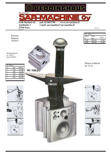 Peddinghaus alasimet ja vasarat - SAR-Machine Oy