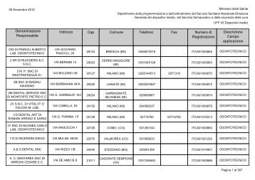 Regione Lombardia - Ministero della Salute