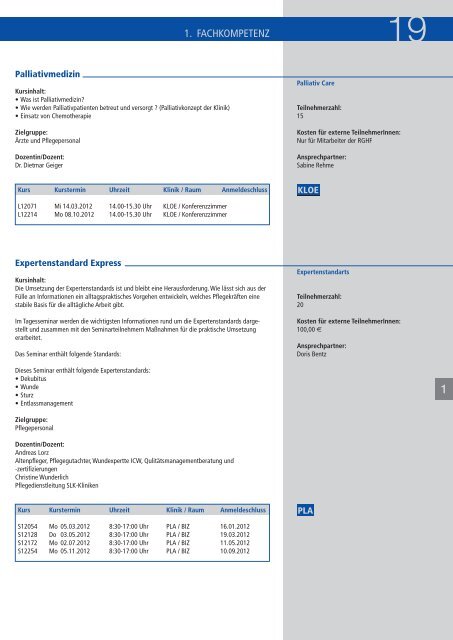 BILDUNGSPROGRAMM - SLK-Kliniken Heilbronn GmbH