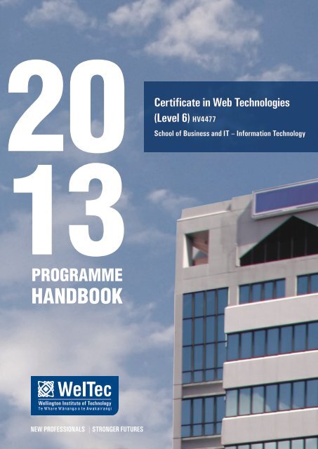 1 programme handbook - Wellington Institute of Technology