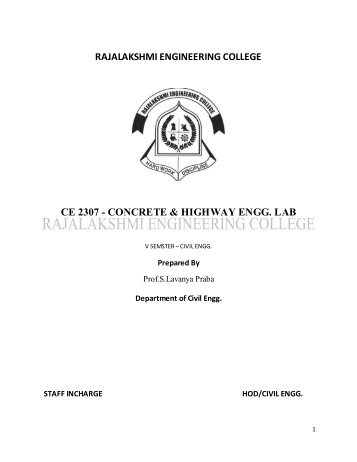 lab manual ce 2307 - concrete & highway engg. lab