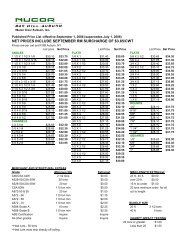 Published Price List - Nucor Bar Mill Group