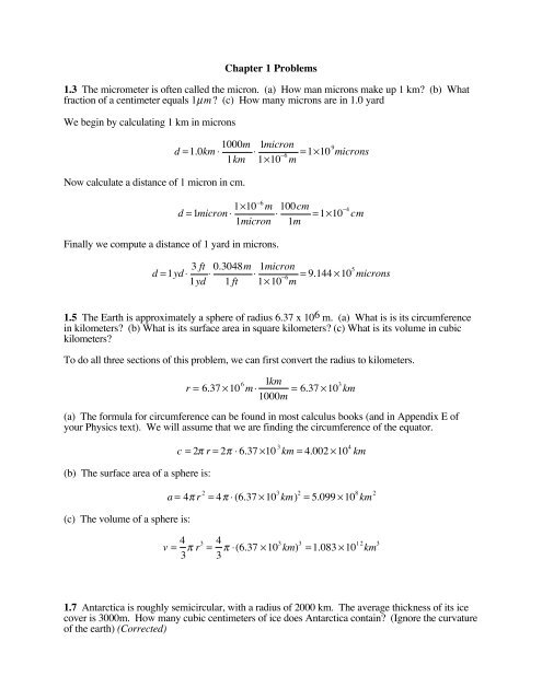 Chapter 1 Problems 1 3 The Micrometer Is Often Called The Micron Chapter 1 Problems 1 3 The Micrometer Is Often Called The Micron