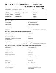 MSDS-ZENITH-N0 3 RINSING SOLUTION - Black Forest Imports