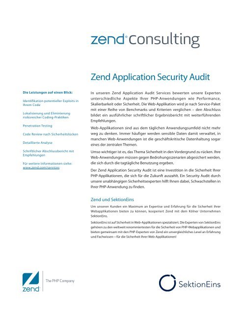 Zend Application Security Audit