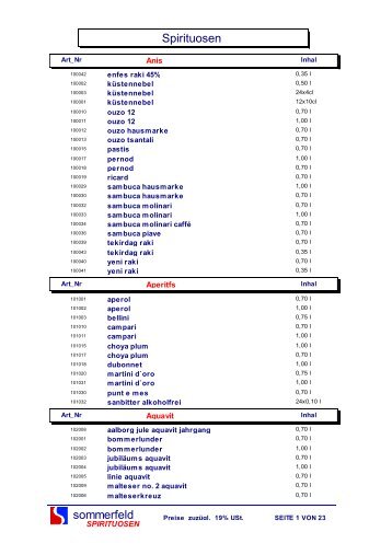 PDF (online ansehen) - Sommerfeld Spirituosen