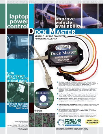 Dock Master tech sheet - COPELAND ENGINEERING, INC.