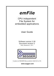 emFile manual V3.26b - SEGGER Microcontroller