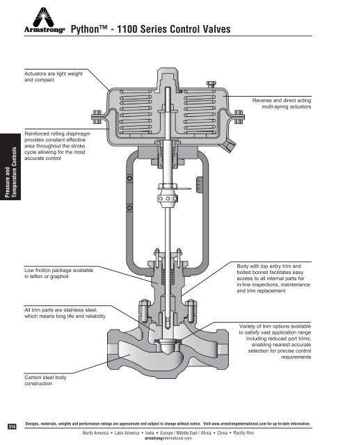 Python - 1100 Series Control Valves - Armstrong International, Inc.