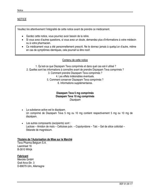 Diazépam 5mg online