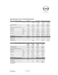 Opel Astra Sports Tourer: Technical Data Overview - Opel Erebus