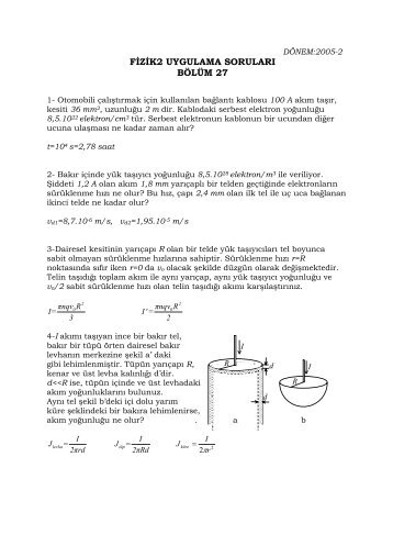 fizik2 uygulama soruları bölüm 27