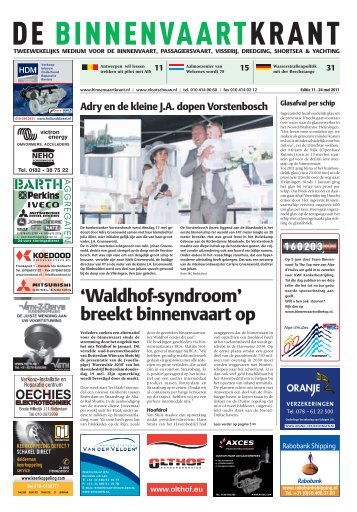 'Waldhof-syndroom' breekt binnenvaart op - De Binnenvaartkrant