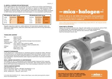 MICA IL-60 ja IL-60 NiMH Käsivalgustite kasutusjuhend